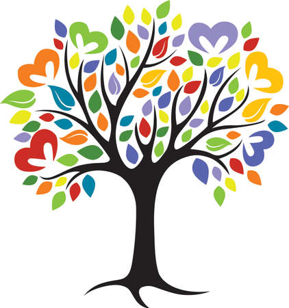 Colorful Tree Logo Stock Illustrationsのイラスト素材