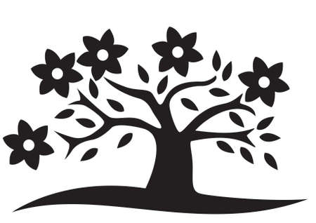 Flower and tree logo design templateのイラスト素材