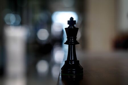 black king chess on tebleの写真素材
