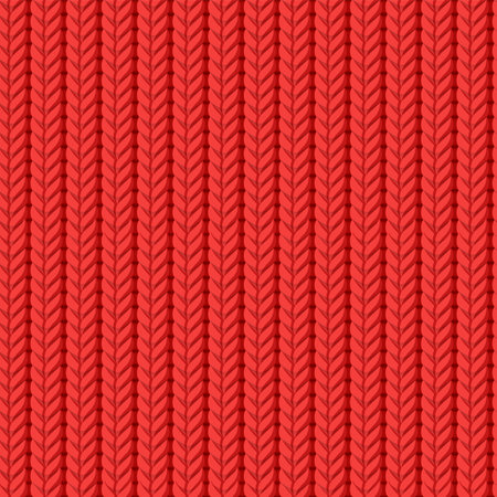 Red knitted background. Vector seamless pattern art.のイラスト素材