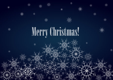 vector snowdrift consisting of snowflakes on dark blue backgroundのイラスト素材