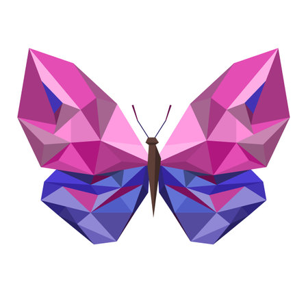 low poly butterflyのイラスト素材