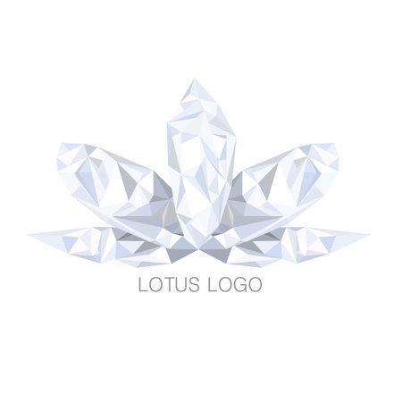 low poly lotusのイラスト素材