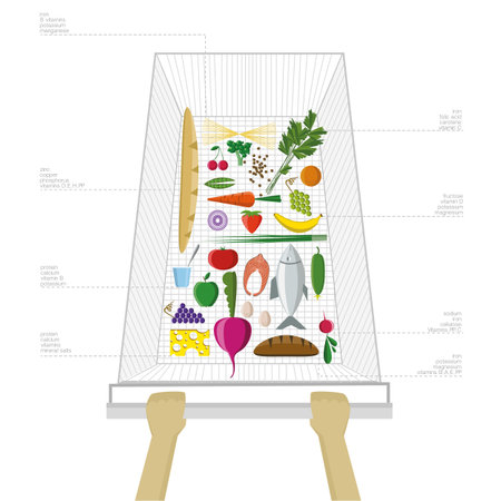 Shopping trolley from above and handsのイラスト素材
