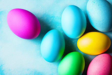 Close up of Easter eggsの素材