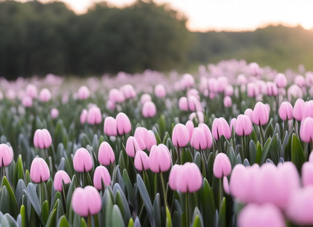 Field of flowers. Generative AIの素材
