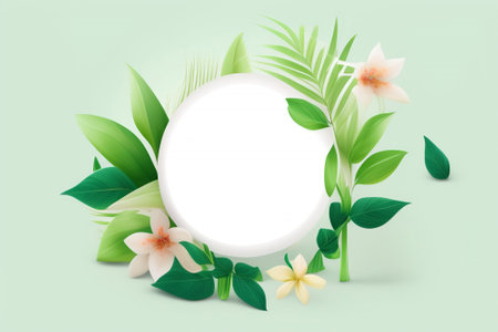 Round decorative element with floral pattern.の素材