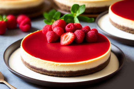 Close up of creamy cheesecakeの素材