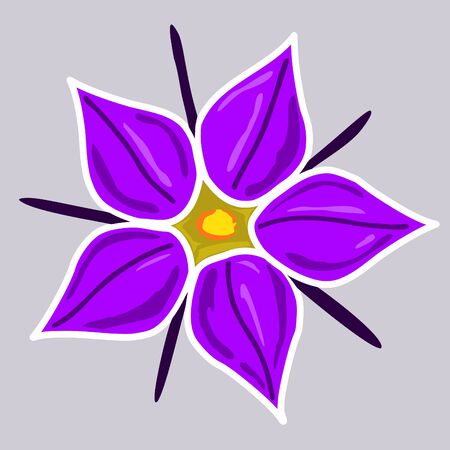 Purple flower vector illustrationのイラスト素材