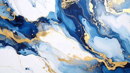 Marble abstract acrylic background. Marbling artwork texture. Agate ripple pattern. Gold powder.の素材