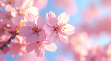 cherry blossom background with soft focus and shallow depth of fieldの素材