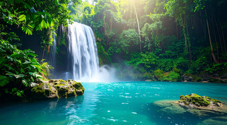 Erawan waterfall in Bali island, Indonesiaの素材