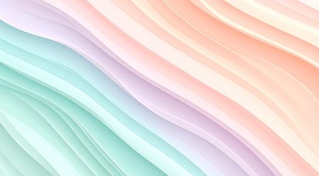 Soft pastel color abstract background with curved lines in pastel colorsの素材