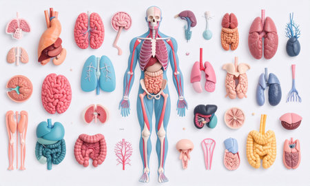 Human internal organs. Anatomy of the human body. 3d renderingの素材