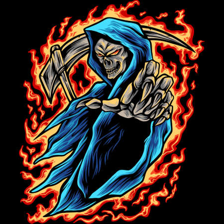 Death Monster Mascot Illustrationのイラスト素材