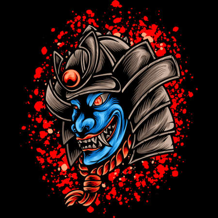 Blue Devil Samurai Japanのイラスト素材