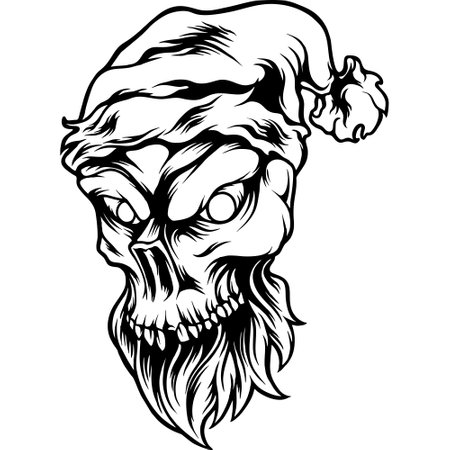 Skull Head Christmas Silhouetteのイラスト素材