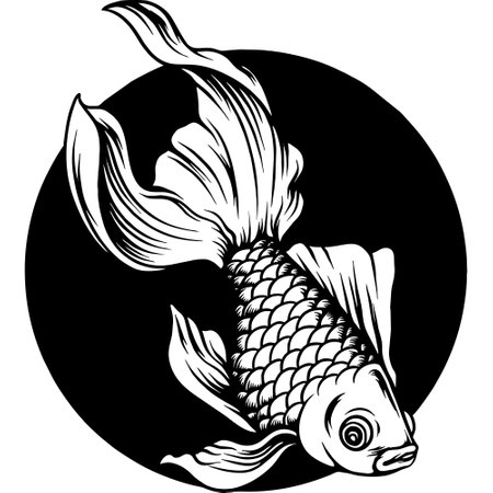 Golden Fish Illustration Silhouetteのイラスト素材
