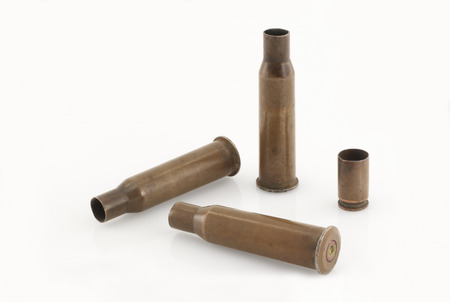 Old rifle and pistol sleeves on a white background