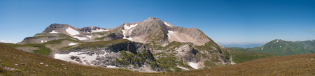 Oshten east mountainside. Lago-Naki plateau, Caucasus, Russia, summer. Panorama.の写真素材