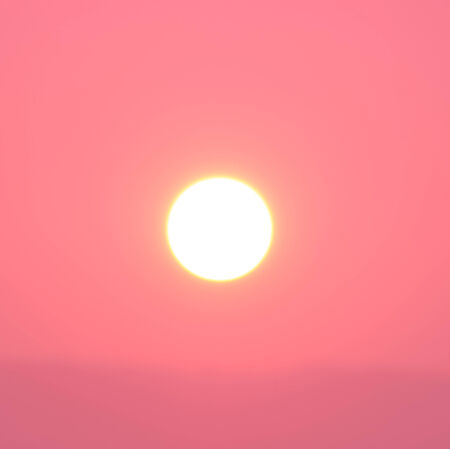 Scenic orange sunset sky backgroundの写真素材