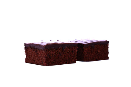 Dark Chocolate Cake on white backgroundの写真素材