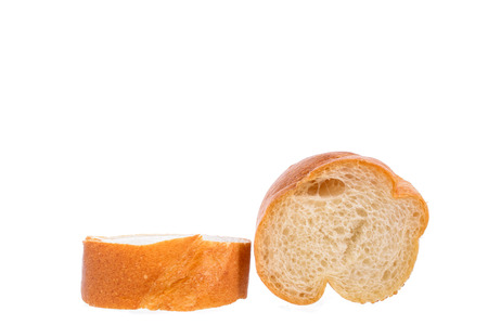 French bread on white backgroundの写真素材