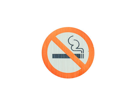 No smoking sign on white backgroundの写真素材