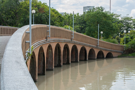 Bridge inJatujak park , Bangkok, Thailandの写真素材