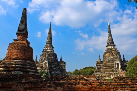 Ancient pagoda-Ayutthaya Thailandの写真素材