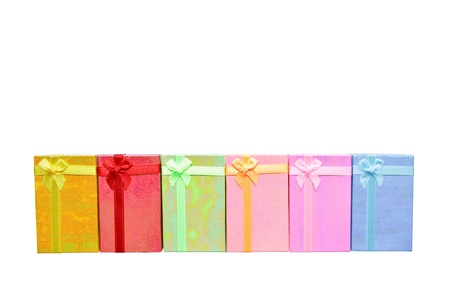 Colorful of small gift box Isolate on white background