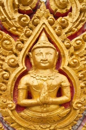 Sculpture Traditional Thai style in the templeの写真素材