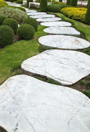 stone walkway in the parkの写真素材