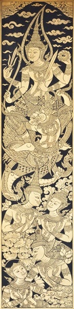 Old Thai style painting art in thai temple,Thailand. Generality in Thailand, any kind of art...
