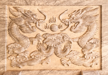 dragon's relief on marbleのeditorial素材