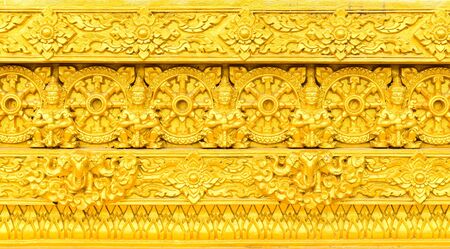 Traditional Thai style sculpture on the wall