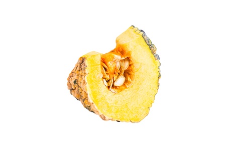 Piece of pumpkin isolated on white backgroundの写真素材