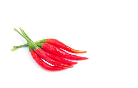 Hot red chili or chilli pepper isolated on white background 