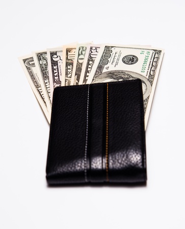 dollar banknote and pocket on white backgroundの写真素材