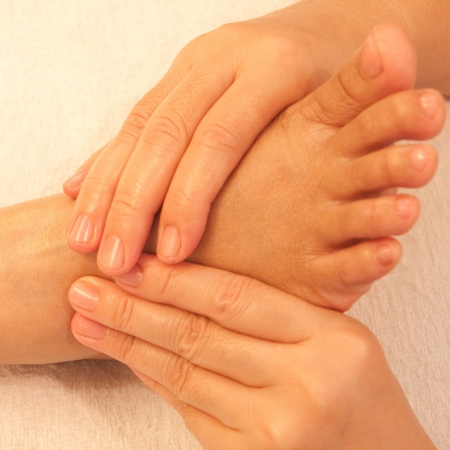 reflexology foot massage, spa foot treatment,Thailandの写真素材