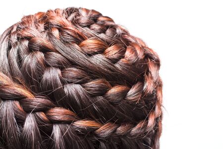 Side view image of beautiful braid hairの写真素材