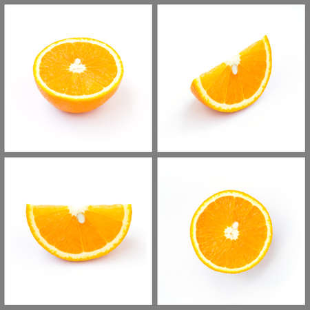 set of orange isolated on white background