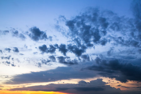 storm clouds in a sky at sunset