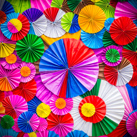 Colorful paper flower abstract for backgroundの写真素材