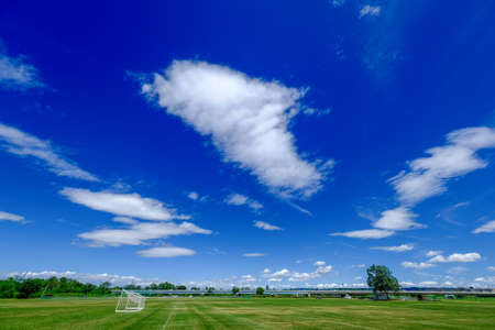 Blue Sky and Soccer Ground