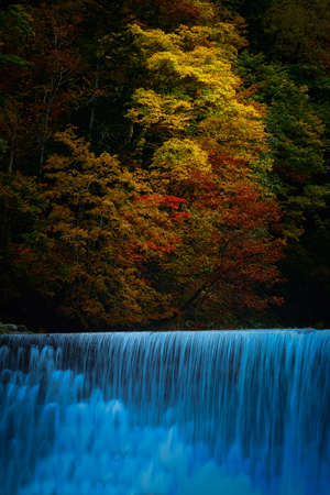 waterfall of hagoromo in hokkaidoの写真素材