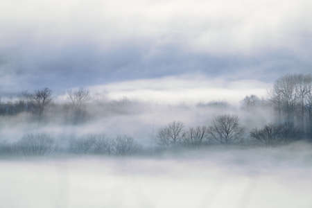 ice mist in winter hokkaidoの写真素材