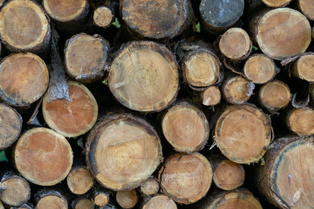 many firewood in winter hokkaido