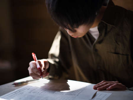 a person who studiesの写真素材
