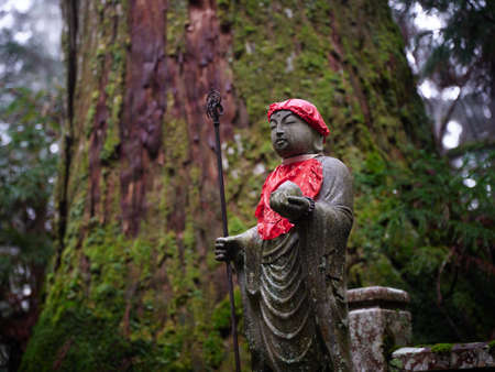 Jizo Bodhisattva in forest japanの写真素材